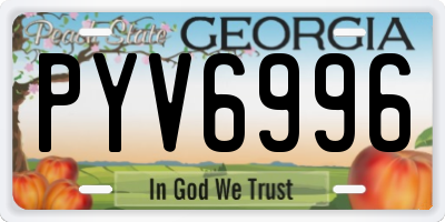 GA license plate PYV6996