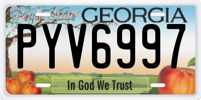 GA license plate PYV6997