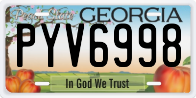 GA license plate PYV6998