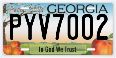 GA license plate PYV7002