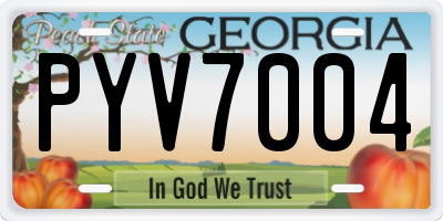 GA license plate PYV7004