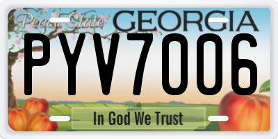 GA license plate PYV7006