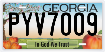 GA license plate PYV7009