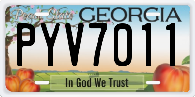 GA license plate PYV7011