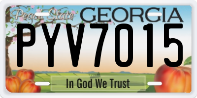 GA license plate PYV7015