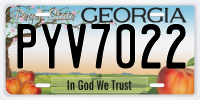 GA license plate PYV7022