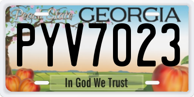 GA license plate PYV7023