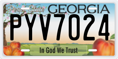 GA license plate PYV7024