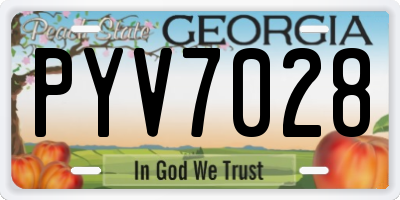 GA license plate PYV7028