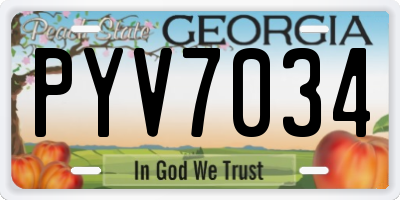 GA license plate PYV7034