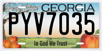 GA license plate PYV7035