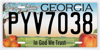 GA license plate PYV7038