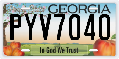 GA license plate PYV7040