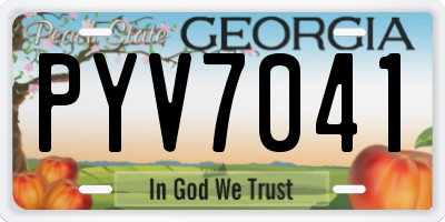 GA license plate PYV7041
