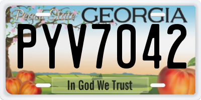 GA license plate PYV7042
