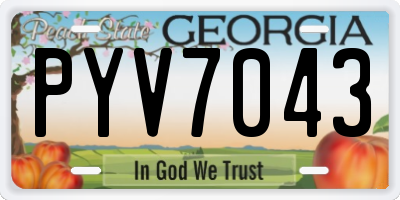 GA license plate PYV7043