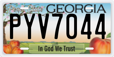 GA license plate PYV7044