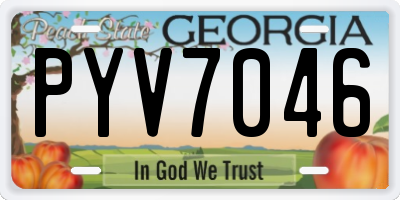 GA license plate PYV7046