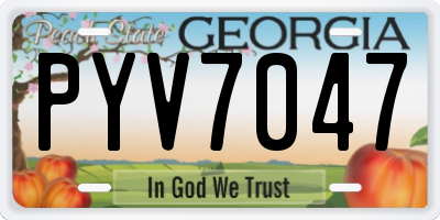 GA license plate PYV7047