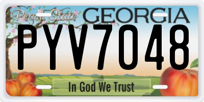 GA license plate PYV7048
