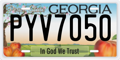 GA license plate PYV7050