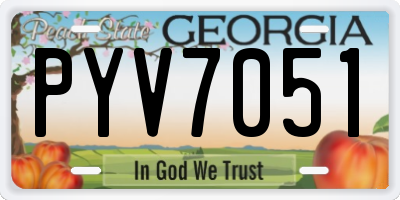 GA license plate PYV7051