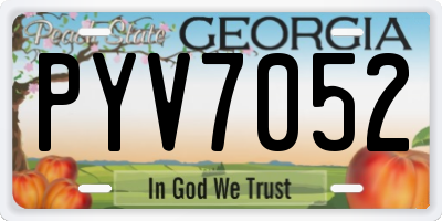 GA license plate PYV7052