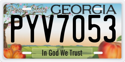 GA license plate PYV7053