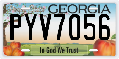GA license plate PYV7056
