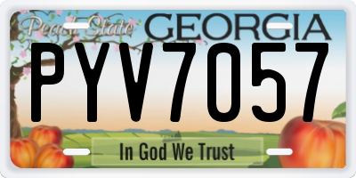 GA license plate PYV7057