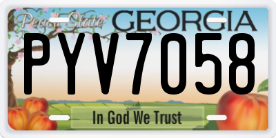 GA license plate PYV7058