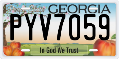GA license plate PYV7059
