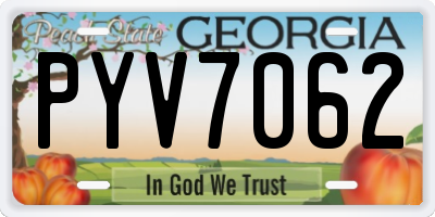 GA license plate PYV7062