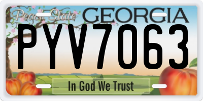 GA license plate PYV7063