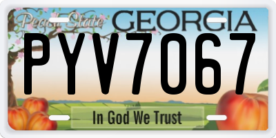 GA license plate PYV7067
