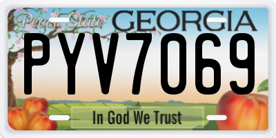 GA license plate PYV7069