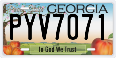 GA license plate PYV7071