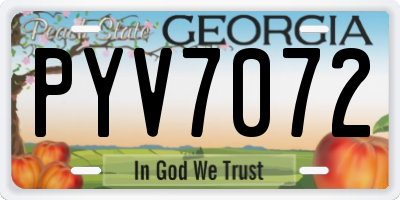 GA license plate PYV7072