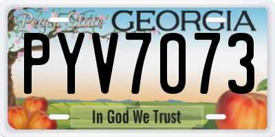 GA license plate PYV7073