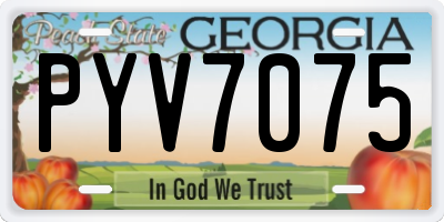 GA license plate PYV7075