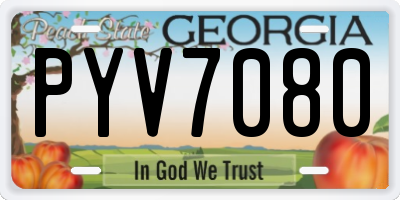 GA license plate PYV7080