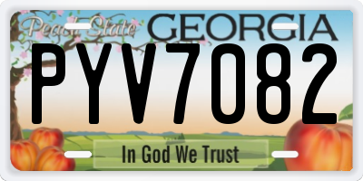GA license plate PYV7082