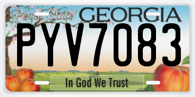 GA license plate PYV7083