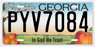 GA license plate PYV7084