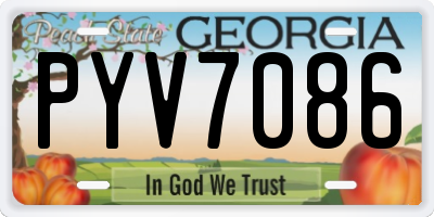 GA license plate PYV7086