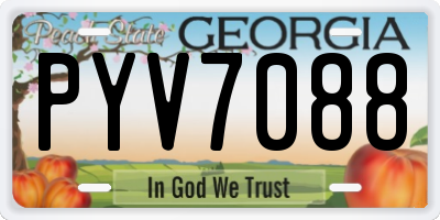 GA license plate PYV7088