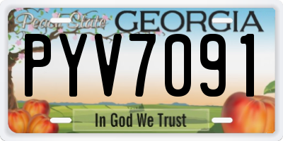 GA license plate PYV7091