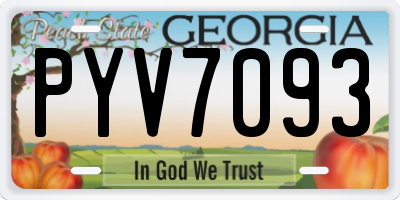 GA license plate PYV7093