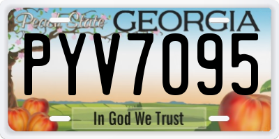 GA license plate PYV7095