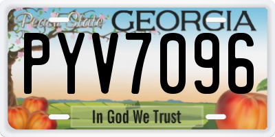 GA license plate PYV7096